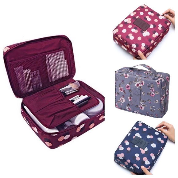 Handbags - Large Multi Section Zippered Cosmetic Travel Bag